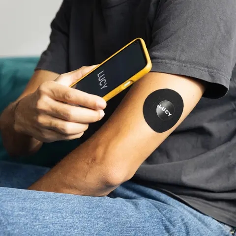 Person with a sensor on the arm